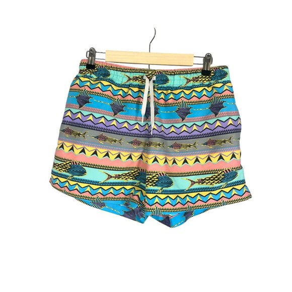 Chubbies Swim Trunks Fish S Pink Striped Resort Vacation Retro Preppy Colorful - Picture 1 of 11
